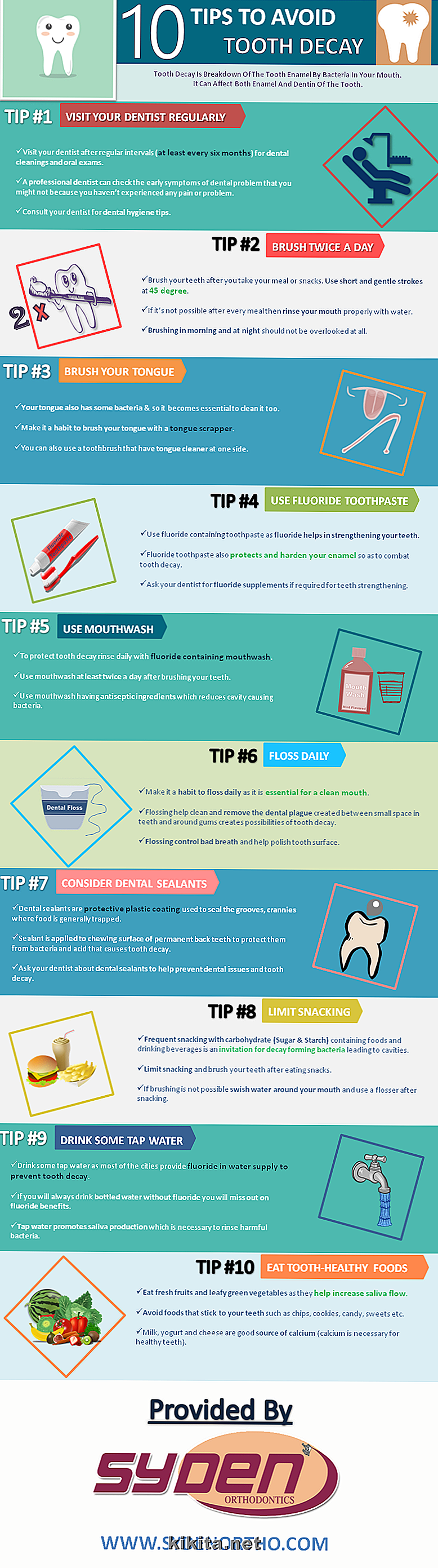 Infographic: 10 tips for å hindre tannråte